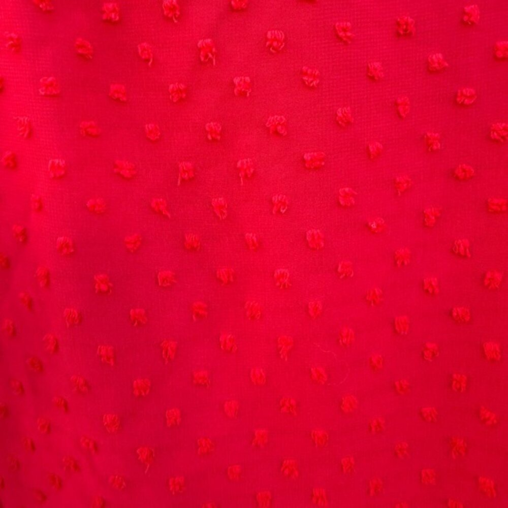 Lulus Much to Celebrate Red Swiss Dot Flutter Sleeve Wrap Mini Dress Size Small - Picture 8 of 11